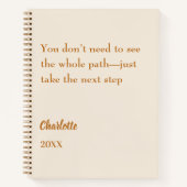 Beige cream inspirational goal quote notizblock (Vorderseite)