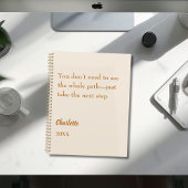 Beige cream inspirational goal quote notizblock