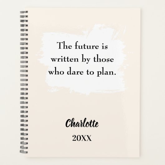 Beige cream inspirational quote 2026 planer (Vorderseite)