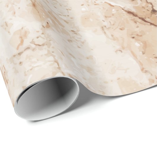 Beige Cream Marble Geschenkpapier (Rolleneckpunkt)