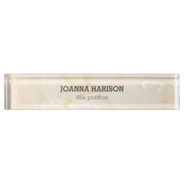 Beige Cream Marble Namensplakette