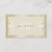 Beige Cream Mosaic Verziert Sparkle Jewels Initial Visitenkarte (Vorderseite)