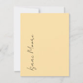 Beige Cream Plain Elegant Script Calligraphy Name Mitteilungskarte (Vorderseite)