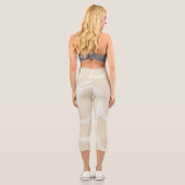 Beige Cream Simple Organic Pattern Capri Leggings (Rückseite)