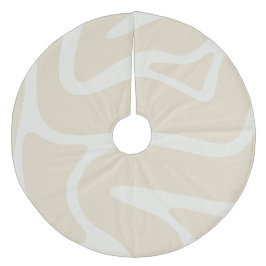 Beige Cream Simple Organic Pattern Fleece Weihnachtsbaumdecke