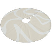Beige Cream Simple Organic Pattern Fleece Weihnachtsbaumdecke (Schrägansicht)