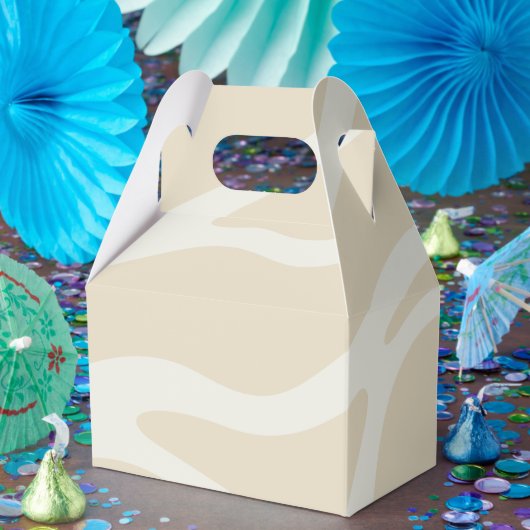 Beige Cream Simple Organic Pattern Gable Geschenkschachtel (Party)