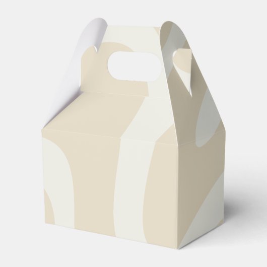 Beige Cream Simple Organic Pattern Gable Geschenkschachtel (Rückseite)