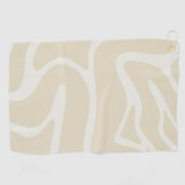 Beige Cream Simple Organic Pattern Golfhandtuch (Horizontal)