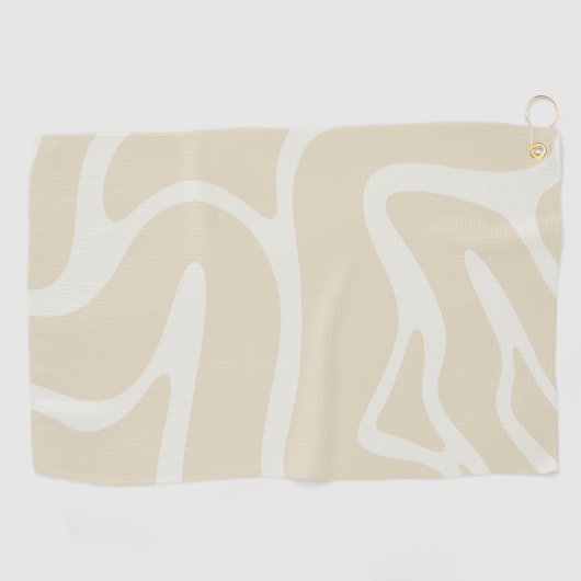 Beige Cream Simple Organic Pattern Golfhandtuch (Horizontal)