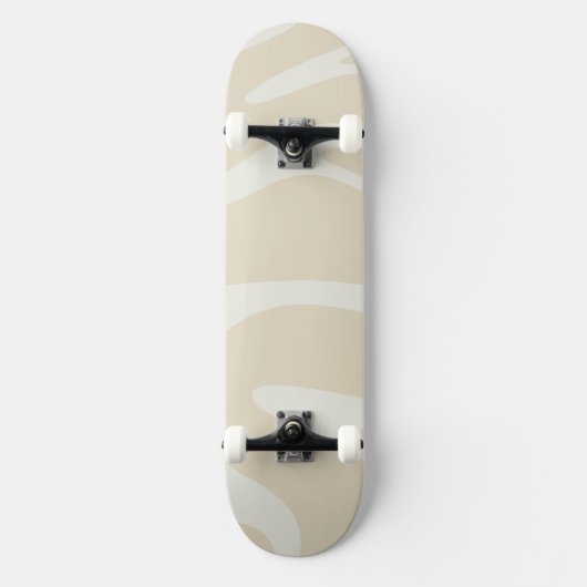 Beige Cream Simple Organic Pattern Skateboard (Vorderseite)