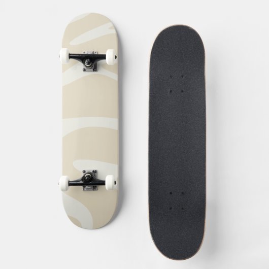 Beige Cream Simple Organic Pattern Skateboard (Vorderseite)