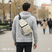 Beige Cream Simple Organic Pattern Sling Bag