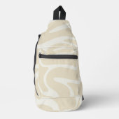 Beige Cream Simple Organic Pattern Sling Bag (Vorderseite)