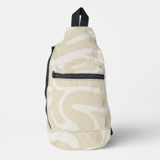 Beige Cream Simple Organic Pattern Sling Bag (Vorderseite)