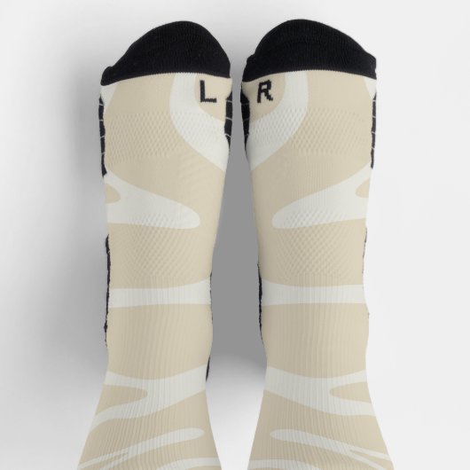 Beige Cream Simple Organic Pattern Socken (Oben)
