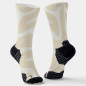 Beige Cream Simple Organic Pattern Socken (Gewinkelt)