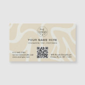Beige Cream Simple Pattern Magnetic Business Card Magnetkarte (Vorderseite)