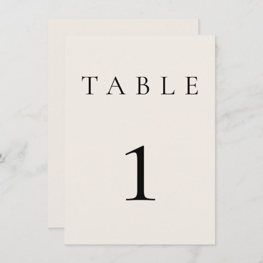 Beige Cream Wedding/Event-Tischnummer (Vorne/Hinten)