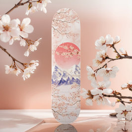 Beige Cream White Cherry Blossom Erwachsene Jugend Skateboard