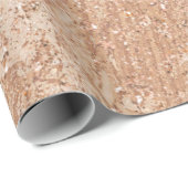 Beige Creamy Rose Gold Glitzer Marble Stone Lux Geschenkpapier (Rolleneckpunkt)