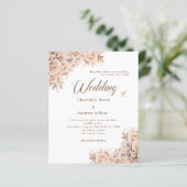 Beige Creme Blume Hochzeit Einladung (Stehend Vorderseite)