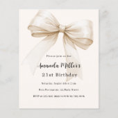 Beige Creme Bogen elegante Geburtstagseinladung (Vorderseite)
