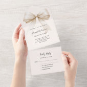 Beige Creme Bogen Quinceanera uAwg All In One Einladung (Abreißen)