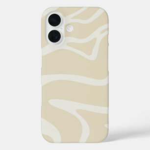Beige Creme einfaches organisches Muster iPhone 16 Hülle