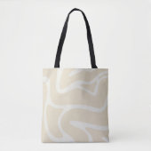 Beige Creme einfaches organisches Muster Tasche (Vorderseite)
