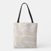 Beige Creme einfaches organisches Muster Tasche (Rückseite)