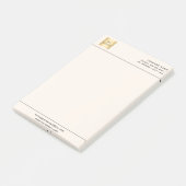 Beige-Creme-Firmenlogo Post-it Klebezettel (angewinkelt)