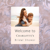 Beige Creme Foto Brautparty Empfang Poster