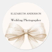 Beige-Creme-Geschäfte Runder Aufkleber (Vorderseite)