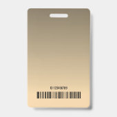 Beige Creme Gold Ombre Logo Barcode ID Template Ausweis (Rückseite)