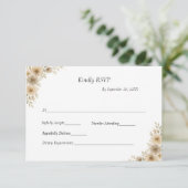 Beige Creme Gray Floral Traditionelle feierliche H RSVP Karte (Stehend Vorderseite)