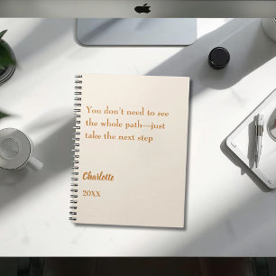 Beige creme inspirierendes Zielzitat Notizblock