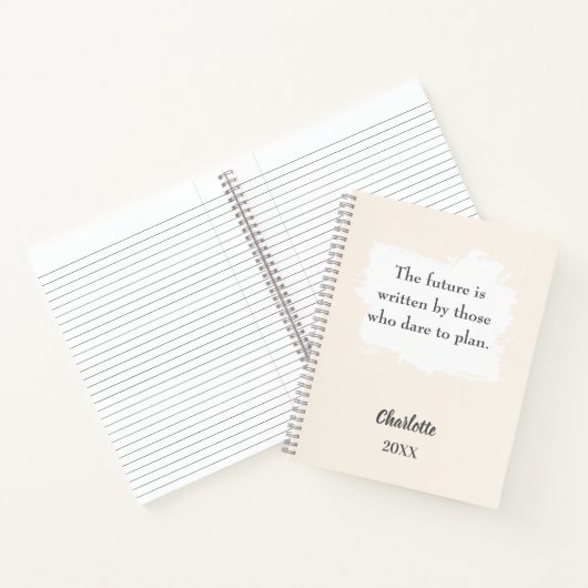 Beige Creme inspirierendes Zitat Notizblock (Innenseite)