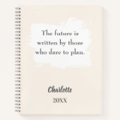 Beige Creme inspirierendes Zitat Notizblock (Vorderseite)