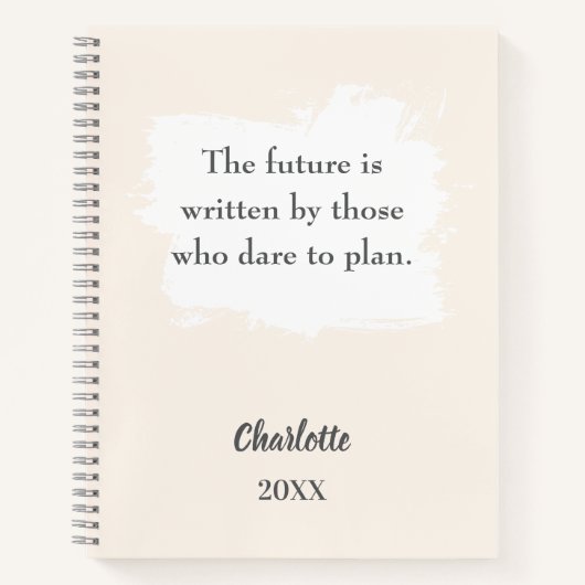 Beige Creme inspirierendes Zitat Notizblock (Vorderseite)