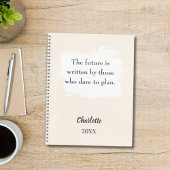 Beige Creme inspirierendes Zitat Notizblock