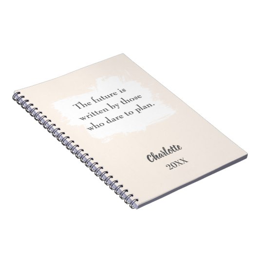 Beige Creme inspirierendes Zitat Notizblock (Rechte Seite)