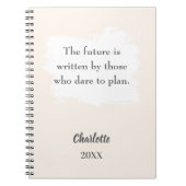 Beige Creme inspirierendes Zitat Notizblock (Vorderseite)