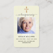 Beige Creme Light Foto Crossbeerdigung Karte (Vorderseite)