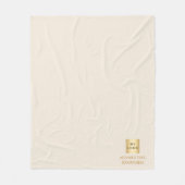Beige Creme Logo Unternehmen Geschenk Text Fleecedecke (Vorderseite)