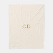 Beige Creme mit Monogramm Initialen modern Fleecedecke (Vorderseite)