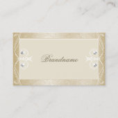 Beige Creme Mosaic Sparkle Jewels Verzierte Orname Visitenkarte (Vorderseite)