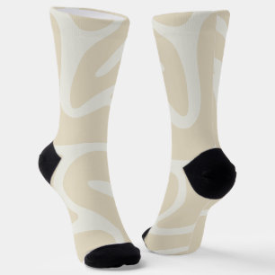 Beige Creme Organisches Muster Nachhaltig Premium Socken