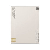 Beige Creme QR-Code Firmenlogo Notizblock (Rotiert)