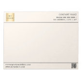 Beige Creme QR-Code Firmenlogo Notizblock (Vorderseite)